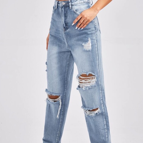 SHEIN Denim - Distressed Denim Jeans